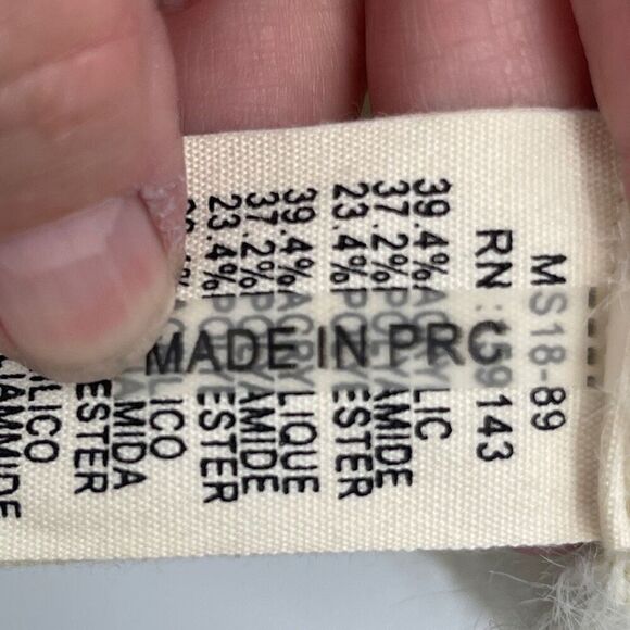 FRNCH Cream Eyelash Confetti V-Neck Button Oversized Cardigan Sweater Medium - Picture 6 of 9